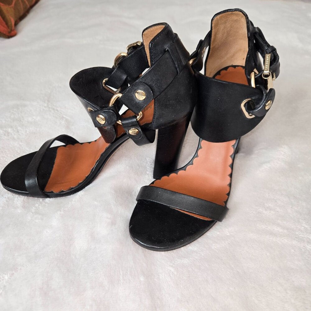 Mulberry Leather Sandals black, Size EU 37.5, made in Italy - Picture 3 of 12